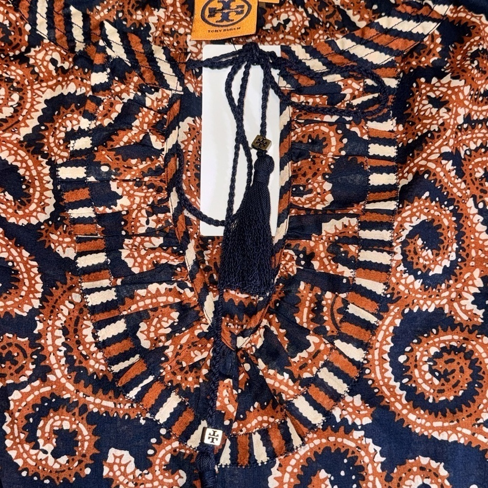 (New) Tory Burch Women’s 3/4 Sleeve Designer Blouse Top Shirt Small - Picture 7 of 16